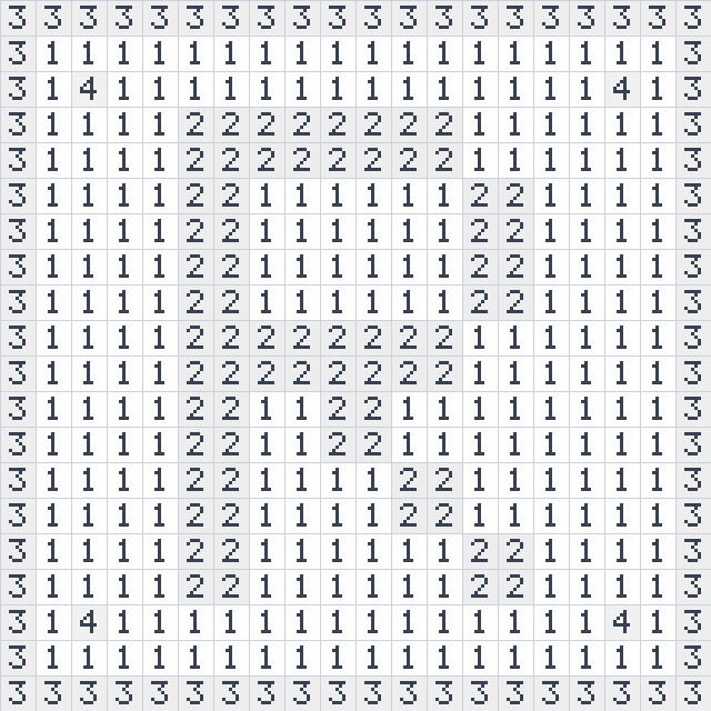 Letter R colour by number printable sheet with numbered squares