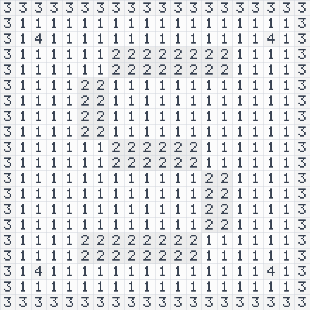 Letter S colour by number printable sheet with numbered squares